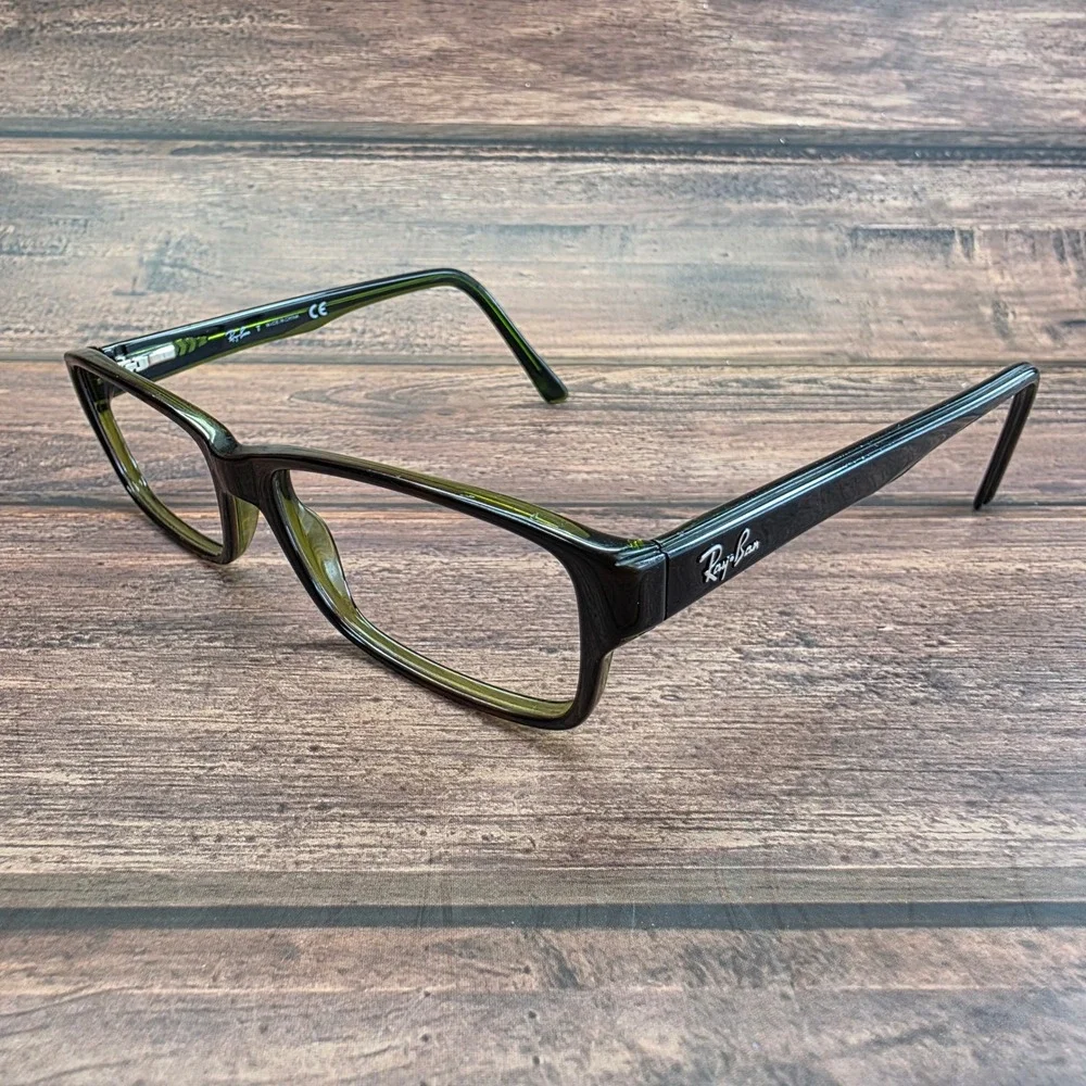 Ray-Ban RB 5169 2383 Dark Tortoise Green Rectangular Eyeglasses Frames 54-16-140